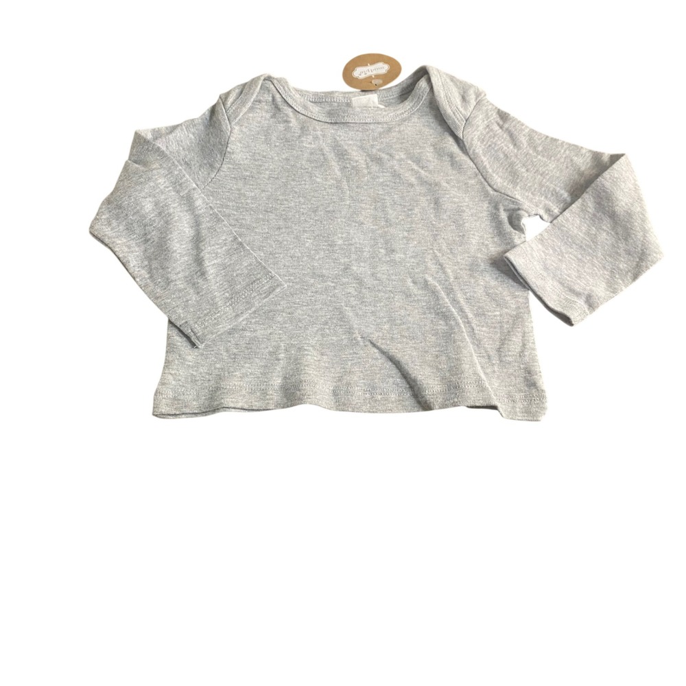 Mud Pie Long Sleeve T-Shirt Baby Gray NWT Everyday Basics‎ SIZE 9-12M